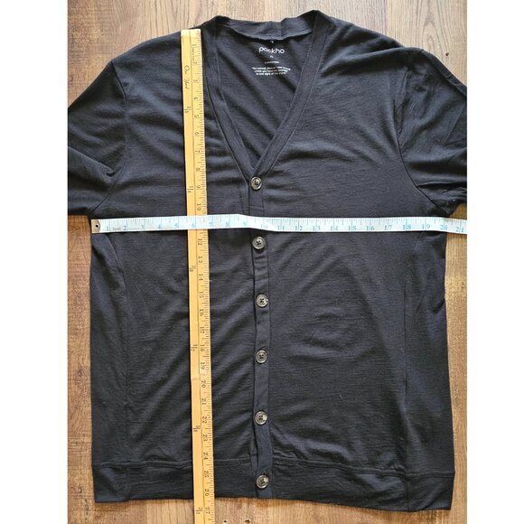 Paskho 100% Merino Wool Soft & Lightweight Button Up Cardigan M Black - Picture 3 of 7